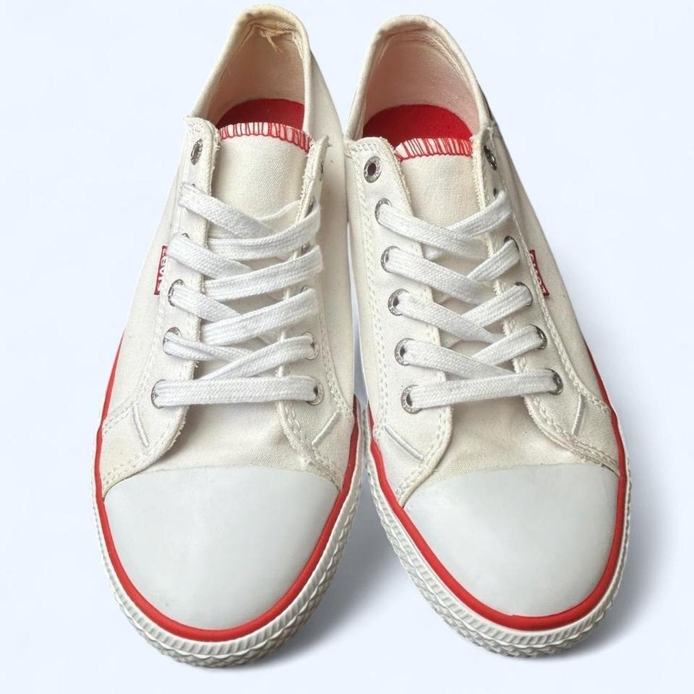 White Canvas Levi's Sneakers 8.5
